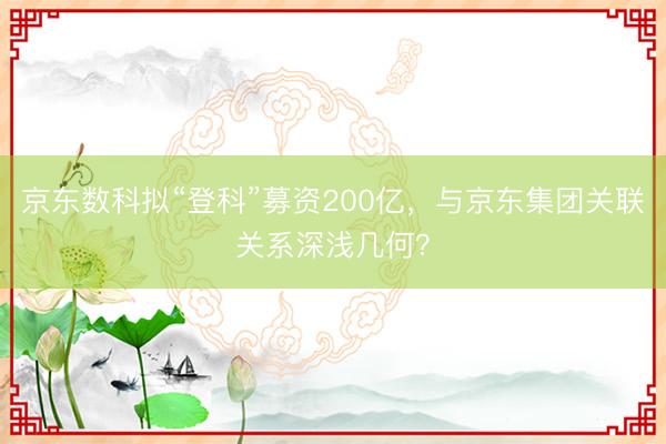 京东数科拟“登科”募资200亿，与京东集团关联关系深浅几何？