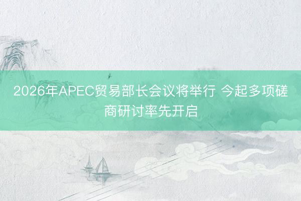 2026年APEC贸易部长会议将举行 今起多项磋商研讨率先开启