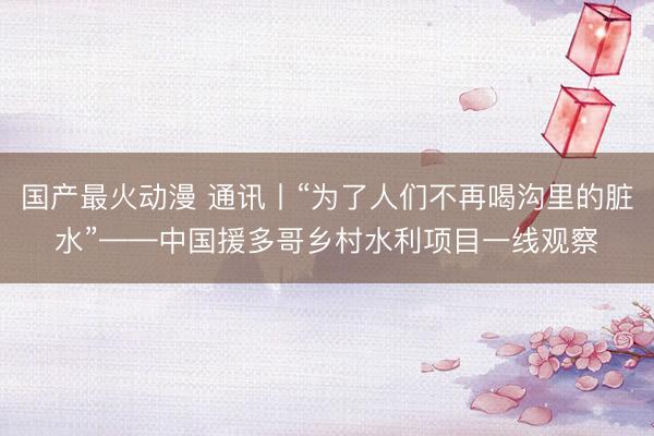 国产最火动漫 通讯丨“为了人们不再喝沟里的脏水”——中国援多哥乡村水利项目一线观察