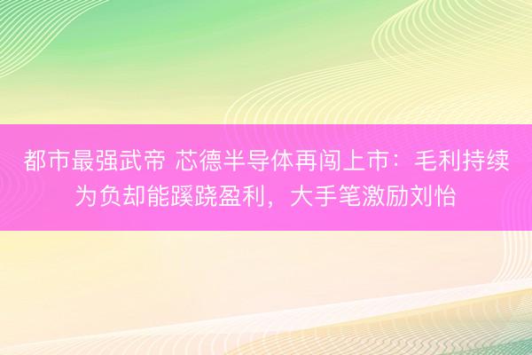 都市最强武帝 芯德半导体再闯上市:毛利持续为负却能蹊跷盈利,大手笔激励刘怡