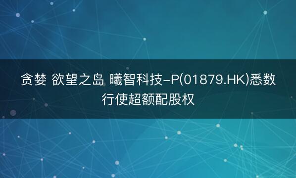 贪婪 欲望之岛 曦智科技-P(01879.HK)悉数行使超额配股权