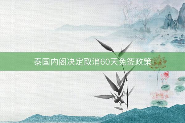 泰国内阁决定取消60天免签政策