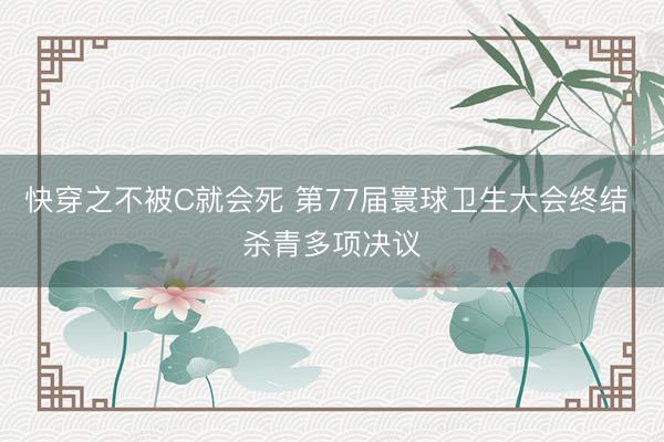 快穿之不被C就会死 第77届寰球卫生大会终结 杀青多项决议