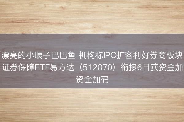 漂亮的小峓子巴巴鱼 机构称IPO扩容利好券商板块，证券保障ETF易方达（512070）衔接6日获资金加码